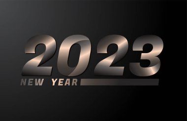 2023 Siyah zemin üzerinde izole edilmiş Vektör, 2023 yeni yıl tasarım şablonu