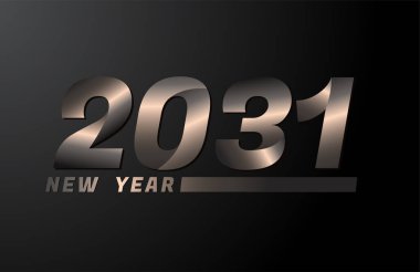 2031 Siyah zemin üzerinde izole edilmiş Vektör, 2031 yeni yıl tasarımı şablonu 2031