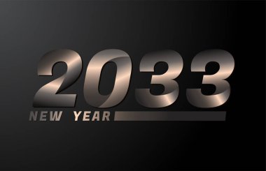 2033 Vektör Siyah arkaplanda izole edildi, 2033 yeni yıl tasarım şablonu