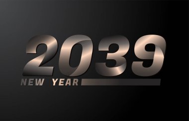 2039 Vektör Siyah arkaplanda izole edildi, 2039 yeni yıl tasarım şablonu