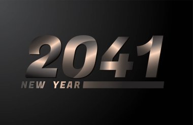 2041 Siyah zemin üzerinde izole edilmiş Vektör, 2041 yeni yıl tasarım şablonu