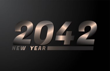 2042 Vector Siyah arkaplanda izole edildi, 2042 yeni yıl tasarım şablonu