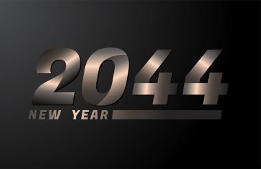 2044 Siyah zemin üzerinde izole edilmiş Vektör, 2044 yeni yıl tasarım şablonu