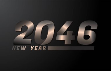 2046 Siyah zemin üzerinde izole edilmiş Vektör, 2046 yeni yıl tasarım şablonu