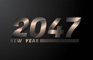 2047 Vector Siyah arkaplanda izole edildi, 2047 yeni yıl tasarım şablonu