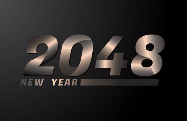 2048 Vector Siyah arkaplanda izole edildi, 2048 yeni yıl tasarım şablonu