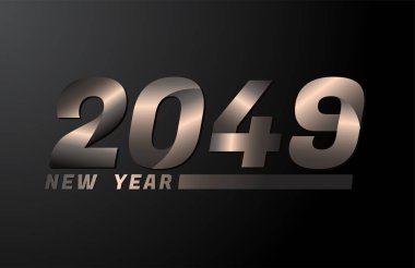 2049 Vektör Siyah arkaplanda izole edildi, 2049 yeni yıl tasarım şablonu
