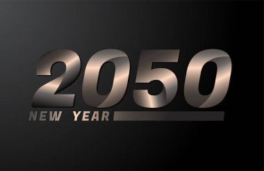 2050 Vektör Siyah arkaplanda izole edildi, 2050 yeni yıl tasarım şablonu