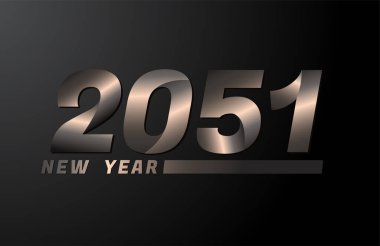 2051 Siyah zemin üzerinde izole edilmiş Vektör, 2051 yeni yıl tasarım şablonu
