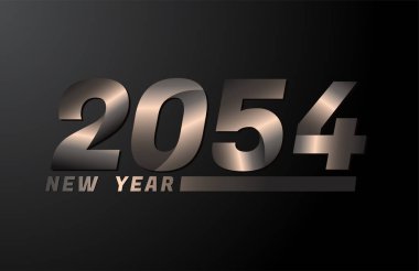 2054 Vector Siyah arkaplanda izole edildi, 2054 yeni yıl tasarım şablonu