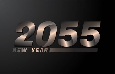 2055 Vector Siyah zemin üzerinde izole edildi, 2055 yeni yıl tasarım şablonu