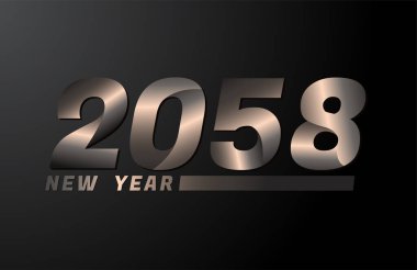 2058 Vector Siyah arkaplanda izole edildi, 2058 yeni yıl tasarım şablonu