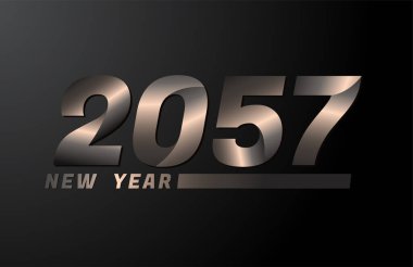 2057 Siyah zemin üzerinde izole edilmiş Vektör, 2057 yeni yıl tasarım şablonu