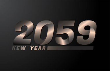 2059 Vektör Siyah arkaplanda izole edildi, 2059 yeni yıl tasarım şablonu