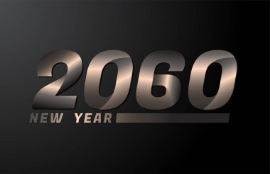 2060 Vektör Siyah arkaplanda izole edildi, 2060 yeni yıl tasarım şablonu