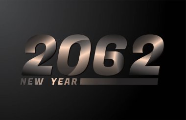 2062 Vektör Siyah arkaplanda izole edildi, 2062 yeni yıl tasarım şablonu