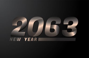 2063 Siyah zemin üzerinde izole edilmiş Vektör, 2063 yeni yıl tasarım şablonu