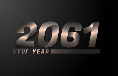 2061 Vektör Siyah arkaplanda izole edildi, 2061 yeni yıl tasarım şablonu