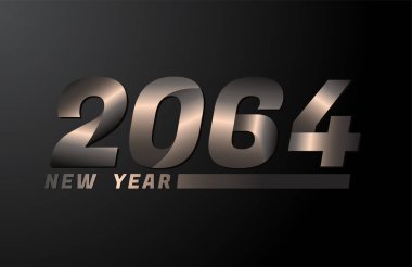 2064 Vektör Siyah arkaplanda izole edildi, 2064 yeni yıl tasarım şablonu