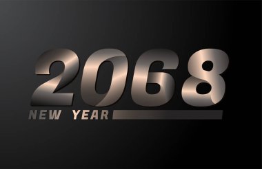 2068 Vektör Siyah zemin üzerinde izole edildi, 2068 yeni yıl tasarım şablonu
