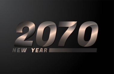 2070 Vector Siyah arkaplanda izole edildi, 2070 yeni yıl tasarım şablonu