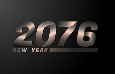 2076 Siyah zemin üzerinde izole edilmiş Vektör, 2076 yeni yıl tasarım şablonu