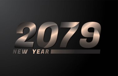 2079 Siyah zemin üzerinde izole edilmiş Vektör, 2079 yeni yıl tasarım şablonu