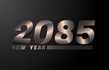 2085 Siyah zemin üzerinde izole edilmiş Vektör, 2085 yeni yıl tasarım şablonu