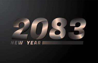 2083 Vector Siyah arkaplanda izole edildi, 2083 yeni yıl tasarım şablonu