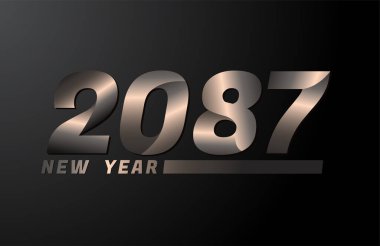 2087 Vector Siyah zemin üzerinde izole edildi, 2087 yeni yıl tasarım şablonu