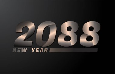 2088 Vector Siyah arkaplanda izole edildi, 2088 yeni yıl tasarım şablonu