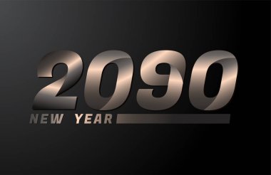 2090 Vektör Siyah arkaplanda izole edildi, 2090 yeni yıl tasarım şablonu