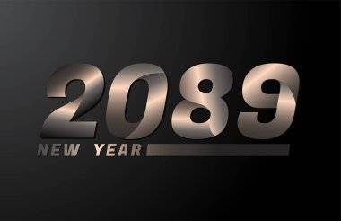 2089 Vektörü Siyah zemin üzerinde izole edildi, 2089 yeni yıl tasarım şablonu