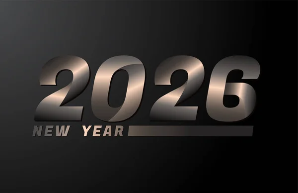 2026 Vector Isolated Black Background 2026 New Year Design Template — 图库矢量图片