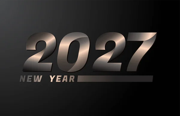 2027 Vector Isolado Fundo Preto 2027 Modelo Design Ano Novo —  Vetores de Stock
