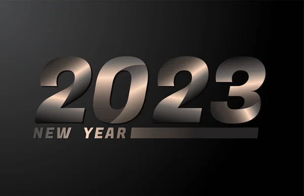 2023 Vector Isolated Black Background 2023 New Year Design Template — 图库矢量图片