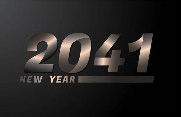 2041 Vector Isolated Black Background 2041 New Year Design Template — 图库矢量图片