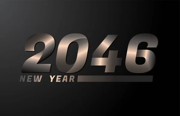2046 Vektor Izolovaný Černém Pozadí 2046 Nový Rok Design Šablony — Stockový vektor