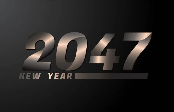 2047 Vektor Izolovaný Černém Pozadí 2047 Nový Rok Design Šablony — Stockový vektor
