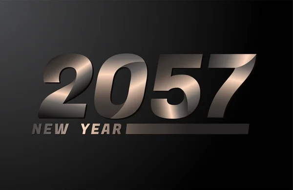 2057 Vektor Izolovaný Černém Pozadí 2057 Nový Rok Design Šablony — Stockový vektor