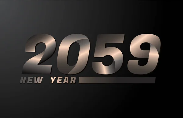 2059 Вектор Ізольовано Чорному Тлі 2059 Рік Шаблон Дизайну Нового — стоковий вектор