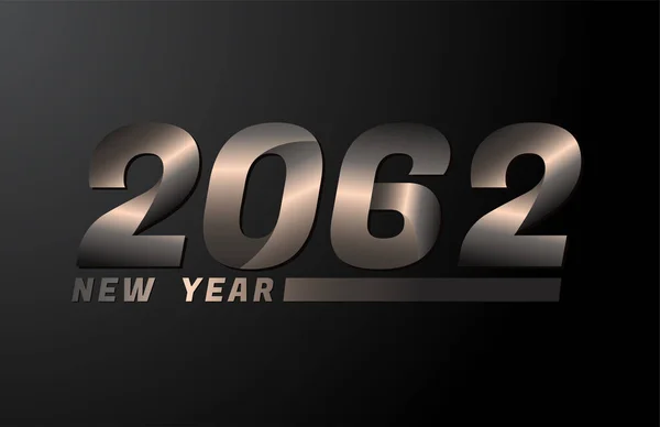 2062 Vector Isolado Fundo Preto 2062 Modelo Design Ano Novo — Vetor de Stock