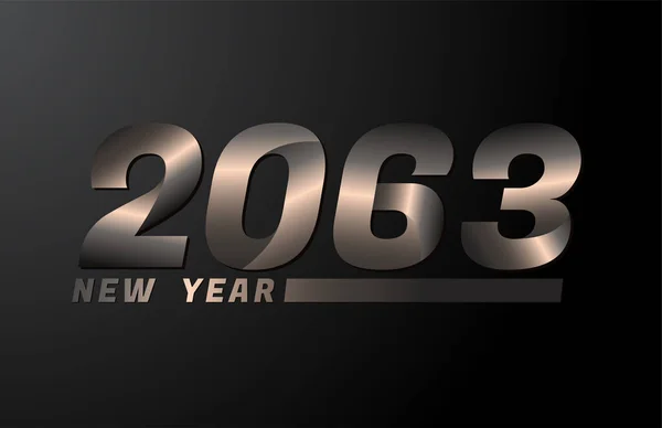 2063 Vector Isolado Fundo Preto 2063 Modelo Design Ano Novo —  Vetores de Stock