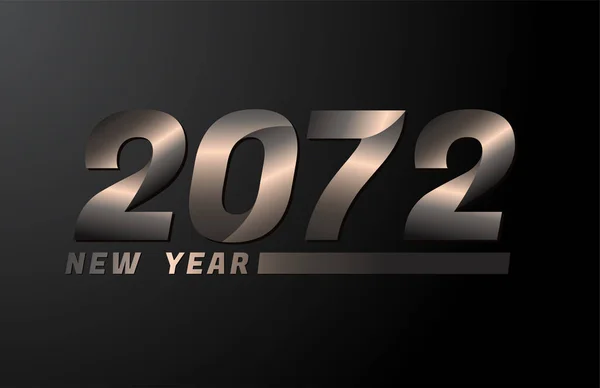 2072 Vector Isolated Black Background 2072 New Year Design Template — Stockvektor