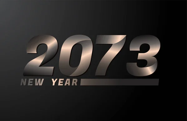 2073 Векторная Изоляция Черном Фоне Новый Год 2073 — стоковый вектор
