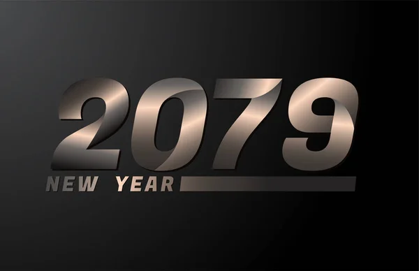 2079 Vector Isolado Fundo Preto 2079 Modelo Design Ano Novo —  Vetores de Stock