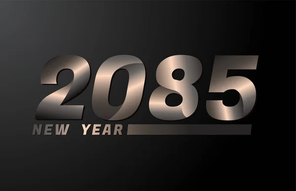 2085 Vector Isolado Fundo Preto 2085 Modelo Design Ano Novo —  Vetores de Stock