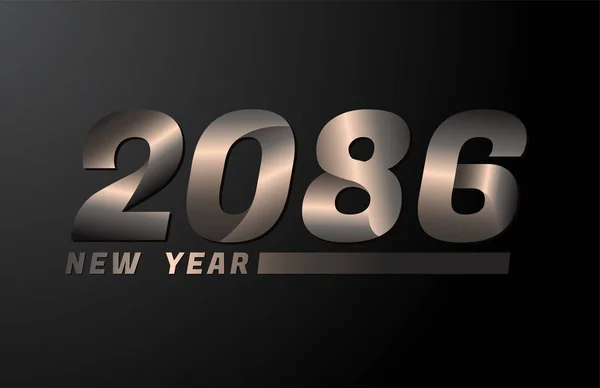 2086 Vector Isolado Fundo Preto 2086 Modelo Design Ano Novo —  Vetores de Stock