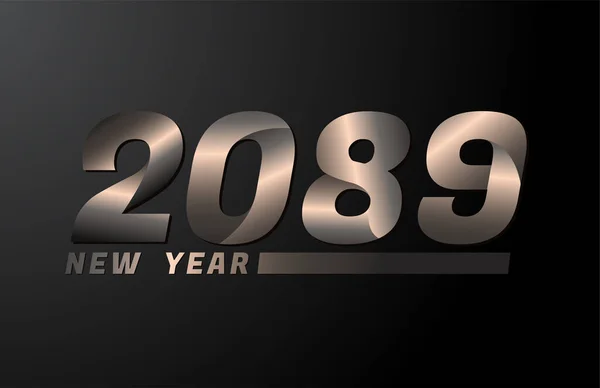 2089 Vector Aislado Sobre Fondo Negro Plantilla Diseño Año Nuevo — Archivo Imágenes Vectoriales