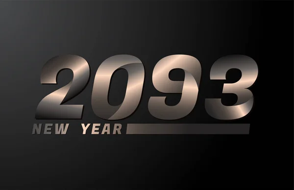 2093 Вектор Ізольовано Чорному Тлі 2093 Новий Рік Шаблон Дизайну — стоковий вектор